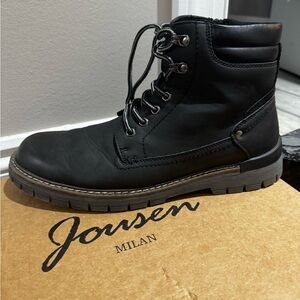 Jousen Men's Black Leather Boots